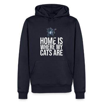 Dabbing Cat Funny Cat - Sweat à capuche Premium bio Homme - bleu marine - Devant - Nico (187cm)