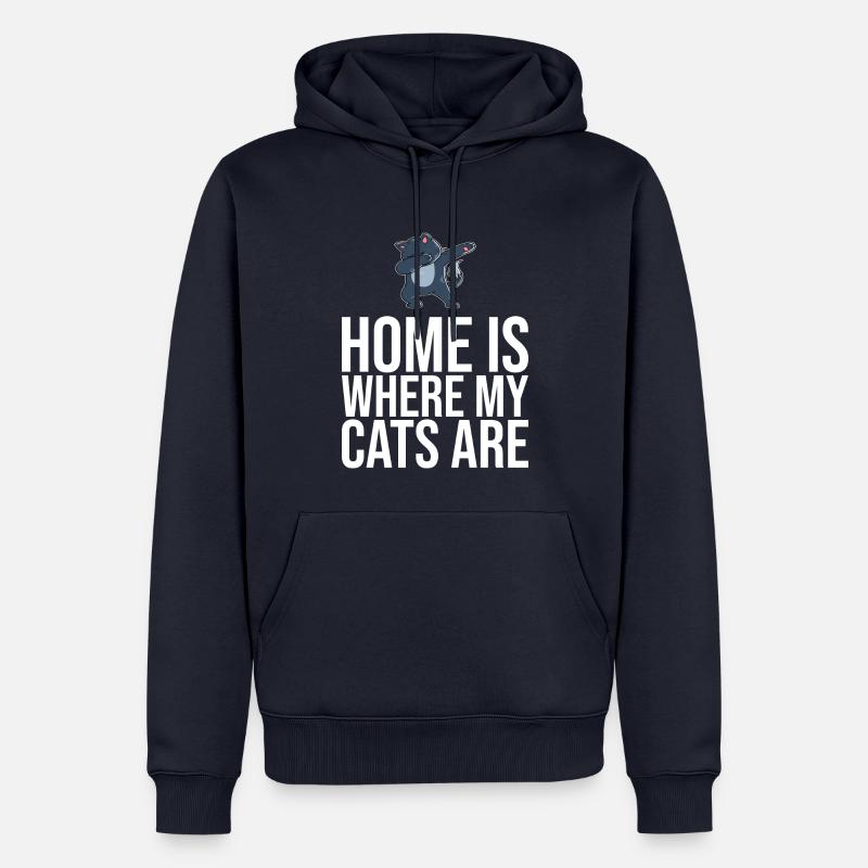 Dabbing Cat Funny Cat - Sweat à capuche Premium bio Homme - bleu marine