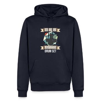 Ne me dérangez pas, je joue au batteur de la batterie - Sweat à capuche Premium bio Homme - bleu marine - Devant - Nico (187cm)
