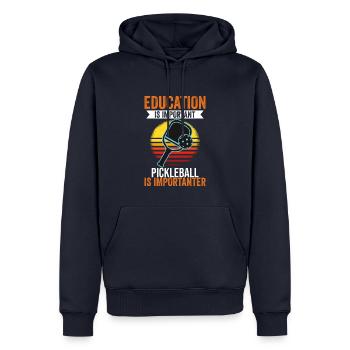 Education Is Important Pickleball Is More - Männer Premium Bio Hoodie - Navy - Vorne - Nico (187cm)