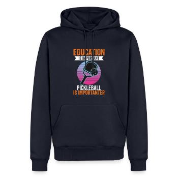 Education Is Important Pickleball Is More - Männer Premium Bio Hoodie - Navy - Vorne - Nico (187cm)