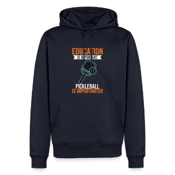 Education Is Important Pickleball Is More - Männer Premium Bio Hoodie - Navy - Vorne - Nico (187cm)