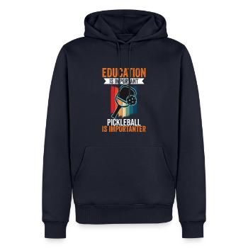 Education Is Important Pickleball Is More - Männer Premium Bio Hoodie - Navy - Vorne - Nico (187cm)