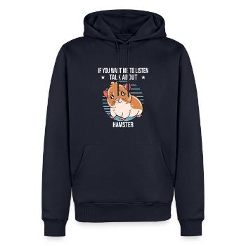 I'd Rather Be With My Hamster - Männer Premium Bio Hoodie - Navy - Vorne - Nico (187cm)