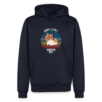 Je préfère être avec mon hamster - Sweat à capuche Premium bio Homme - bleu marine - Devant - Nico (187cm)