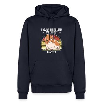 I'd Rather Be With My Hamster - Männer Premium Bio Hoodie - Navy - Vorne - Nico (187cm)
