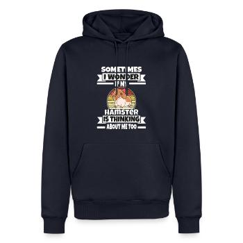 I'd Rather Be With My Hamster - Männer Premium Bio Hoodie - Navy - Vorne - Nico (187cm)