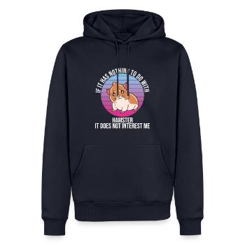 Je préfère être avec mon hamster - Sweat à capuche Premium bio Homme - bleu marine - Devant - Nico (187cm)