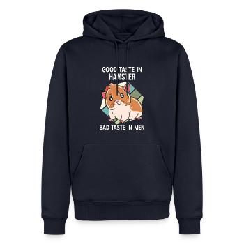 I'd Rather Be With My Hamster - Männer Premium Bio Hoodie - Navy - Vorne - Nico (187cm)