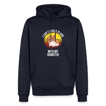 I'd Rather Be With My Hamster - Männer Premium Bio Hoodie - Navy - Vorne - Nico (187cm)