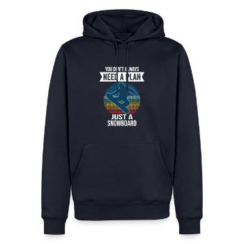 You Don't Need Always A Plan Just A Snowboard - Men’s Premium Organic Hoodie - navy - Front - Nico (187cm)