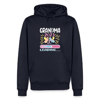Grand-mère 2023 Chargement - Sweat à capuche Premium bio Homme - bleu marine - Devant - Nico (187cm)