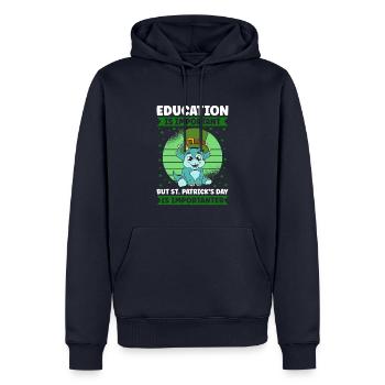Dinosaure Saint-Patrick Dino - Sweat à capuche Premium bio Homme - bleu marine - Devant - Nico (187cm)