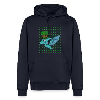 Dinosaure Saint-Patrick Dino - Sweat à capuche Premium bio Homme - bleu marine - Devant - Nico (187cm)