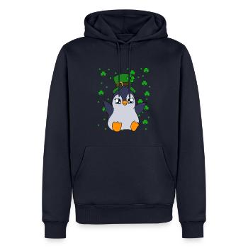 Cute Penguin Shamrocks Saint Patrick's Day Penguin - Männer Premium Bio Hoodie - Navy - Vorne - Nico (187cm)