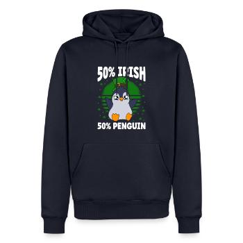 Cute Penguin Shamrocks Saint Patrick's Day Penguin - Männer Premium Bio Hoodie - Navy - Vorne - Nico (187cm)