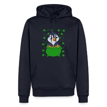 Cute Penguin Shamrocks Saint Patrick's Day Penguin - Männer Premium Bio Hoodie - Navy - Vorne - Nico (187cm)