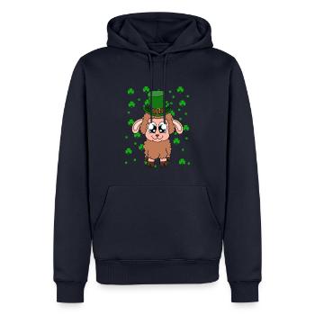 Moutons Trèfles Fête de la Saint-Patrick - Sweat à capuche Premium bio Homme - bleu marine - Devant - Nico (187cm)