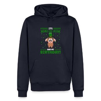 Moutons Trèfles Fête de la Saint-Patrick - Sweat à capuche Premium bio Homme - bleu marine - Devant - Nico (187cm)