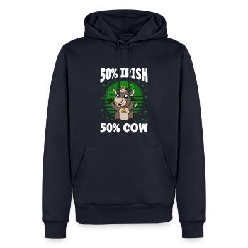 Mignonne trèfle de vache Fête de la Saint Patrick - Sweat à capuche Premium bio Homme - bleu marine - Devant - Nico (187cm)