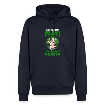 Niedliche Kuh Kleeblätter Saint Patrick's Day - Männer Premium Bio Hoodie - Navy - Vorne - Nico (187cm)
