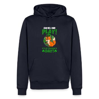 Mignon trèfle renard Saint-Patrick - Sweat à capuche Premium bio Homme - bleu marine - Devant - Nico (187cm)