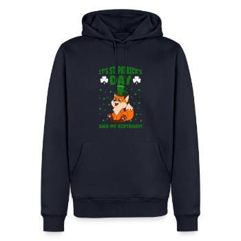 Mignon trèfle renard Saint-Patrick - Sweat à capuche Premium bio Homme - bleu marine - Devant - Nico (187cm)
