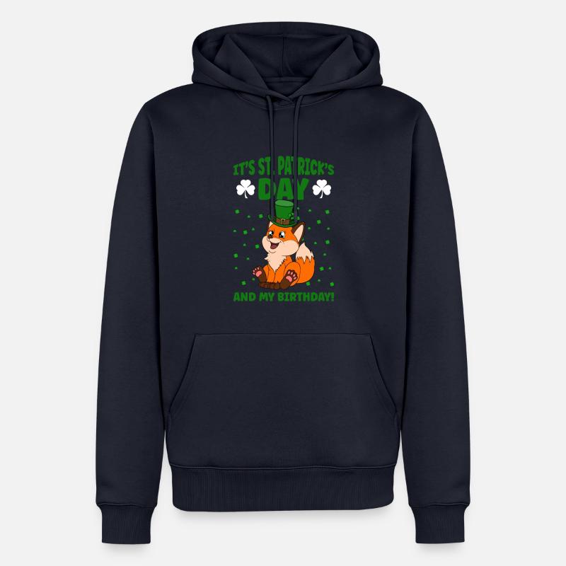 Mignon trèfle renard Saint-Patrick - Sweat à capuche Premium bio Homme - bleu marine