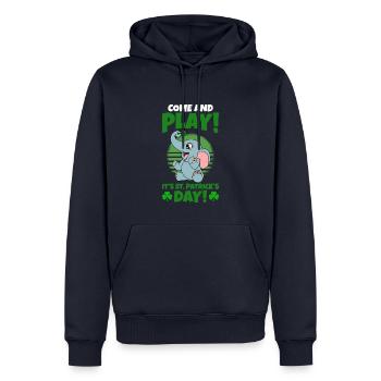 Mignons trèfles d’éléphants Fête de la Saint-Patrick - Sweat à capuche Premium bio Homme - bleu marine - Devant - Nico (187cm)