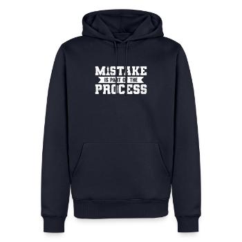 Mistake Is Part Of The Process - Männer Premium Bio Hoodie - Navy - Vorne - Nico (187cm)