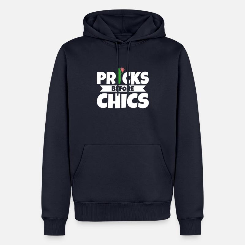 Cactus Pricks Before Chics - Männer Premium Bio Hoodie - Navy