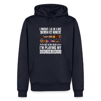 In My Head I'm Playing Didgeridoo - Männer Premium Bio Hoodie - Navy - Vorne - Nico (187cm)
