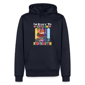 Cadeau de maternelle et de jardin d’enfants - Sweat à capuche Premium bio Homme - bleu marine - Devant - Nico (187cm)