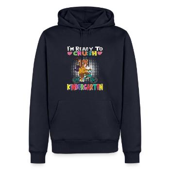 Cadeau de maternelle et de jardin d’enfants - Sweat à capuche Premium bio Homme - bleu marine - Devant - Nico (187cm)