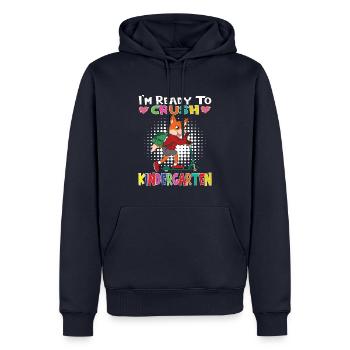 Je suis prêt à écraser le renard de la maternelle avec un scooter - Sweat à capuche Premium bio Homme - bleu marine - Devant - Nico (187cm)