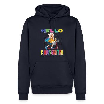 Hello Kindergarten Sheep With Scooter - Männer Premium Bio Hoodie - Navy - Vorne - Nico (187cm)