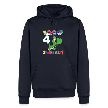 Bääm Ich Bin Jetzt 4 Jahre Alt Dino - Männer Premium Bio Hoodie - Navy - Vorne - Nico (187cm)