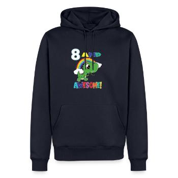 8 And Awesome Birthday Dino Boy - Men’s Premium Organic Hoodie - navy - Front - Nico (187cm)