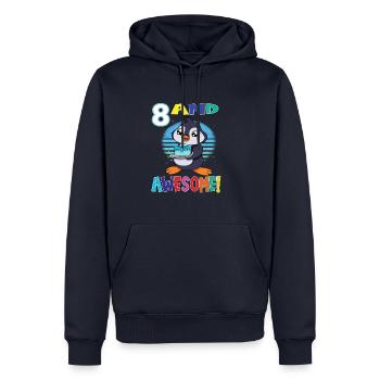 8 And Awesome Birthday Penguin Birthday Cake - Männer Premium Bio Hoodie - Navy - Vorne - Nico (187cm)