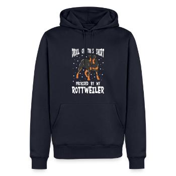 Bave sur cette chemise fournie par mon rottweiler - Sweat à capuche Premium bio Homme - bleu marine - Devant - Nico (187cm)