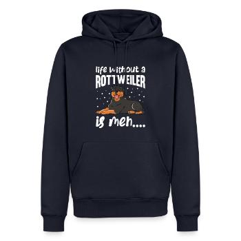 La vie sans Rottweiler est Meh - Sweat à capuche Premium bio Homme - bleu marine - Devant - Nico (187cm)