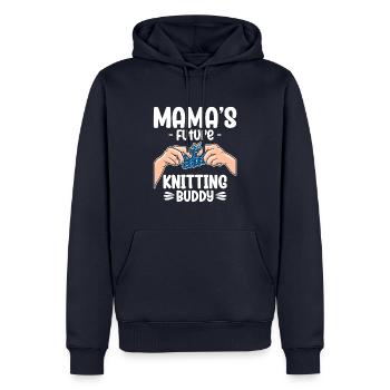 Le futur copain de tricot de maman - Sweat à capuche Premium bio Homme - bleu marine - Devant - Nico (187cm)