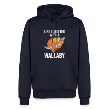Wallaby Better Than Therapy - Männer Premium Bio Hoodie - Navy - Vorne - Nico (187cm)