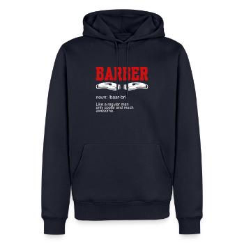 Barber Noun - Männer Premium Bio Hoodie - Navy - Vorne - Nico (187cm)