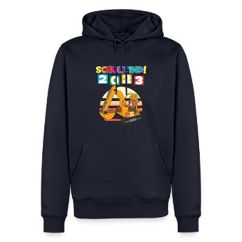 Schulkind 2023 Einschulung 2023 Schulanfang - Männer Premium Bio Hoodie - Navy - Vorne - Nico (187cm)