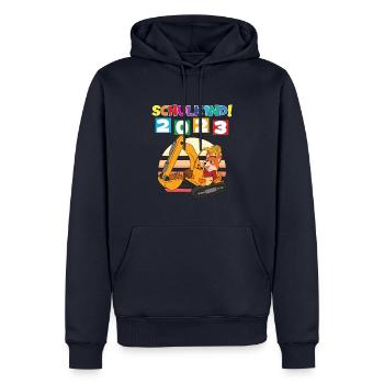 Schulkind 2023 Einschulung 2023 Schulanfang - Männer Premium Bio Hoodie - Navy - Vorne - Nico (187cm)