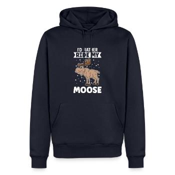 I'd Rather Ride My Moose - Men’s Premium Organic Hoodie - navy - Front - Nico (187cm)