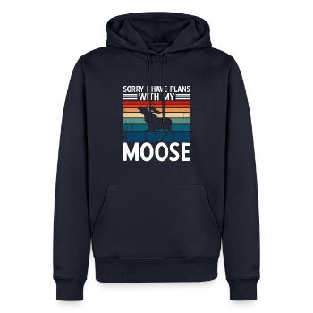 Sorry I Have Plans With My Moose - Männer Premium Bio Hoodie - Navy - Vorne - Nico (187cm)