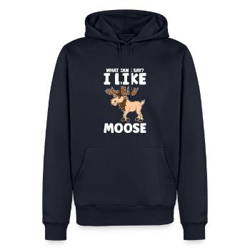 What Can I Say I Like Moose - Männer Premium Bio Hoodie - Navy - Vorne - Nico (187cm)