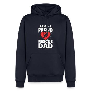 Je suis un fier père de sauvetage - Sweat à capuche Premium bio Homme - bleu marine - Devant - Nico (187cm)